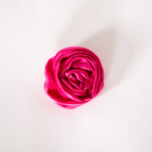 Hot pink silk rosette pin