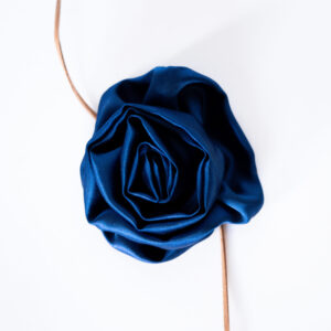 blue silk rosette