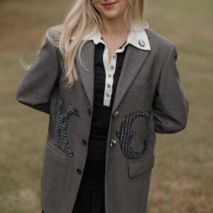 KC Gray and Navy Blazer